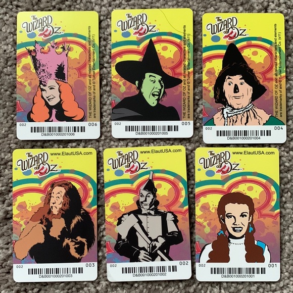 Wizard of Oz Arcade Game Cards (6 cards) - Picture 1 of 2